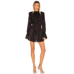 NWT Rococo Sand black metallic fibre mini dress